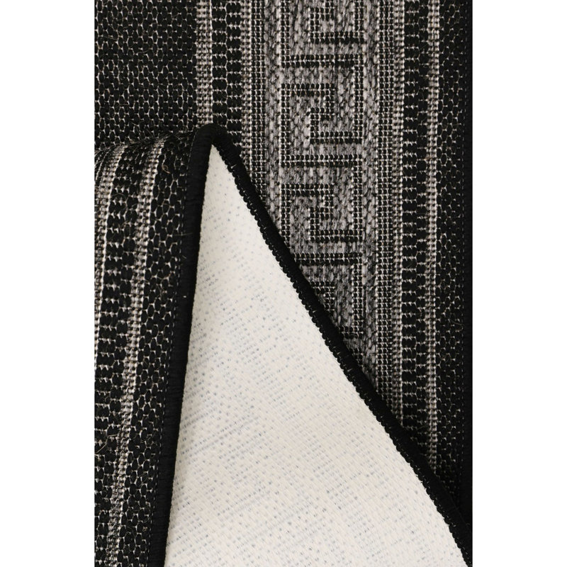 GEL GREEK KEY BLACK 60/230cm, Runner 60 x 180 cm