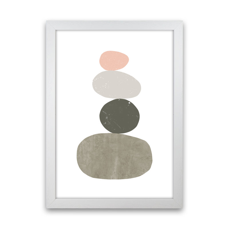 Pebbles I - Print, White Framed, 46cm H x 34cm W x 3cm D