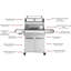 Yamara COSMOGRILL 4 - Burner Freestanding Gas Grill with Side Burner and Cabinet-1530202787
