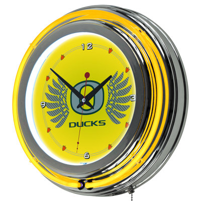 University Of Oregon Glass Wall Clock