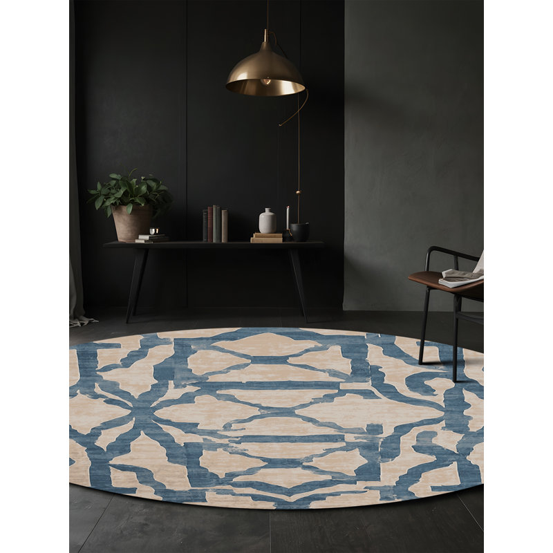 Machine Washable Gray Area Rug, Round 3'