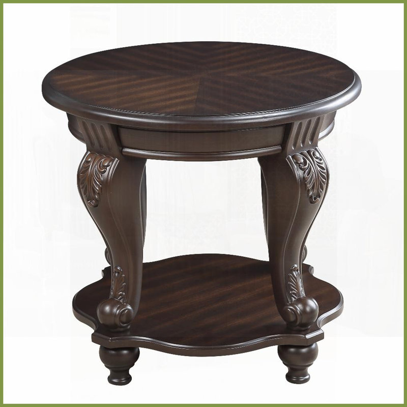 Ensemble de 3 tables basses patinées antiques - Mobilier de salon compact avec placage résistant à la chaleur et amp; Assemblage facile