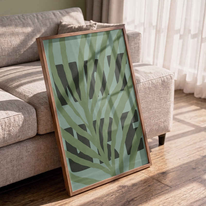 Welcome Green Foliage by Treechild — Floral Wall Art, Brown, 40 × 60, Framed Print