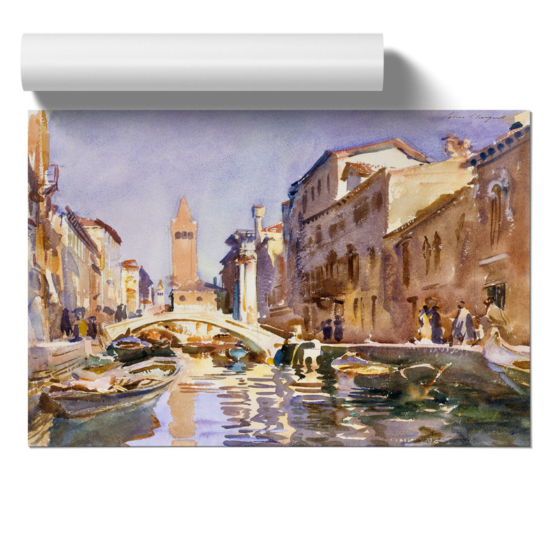 Venetian Canal by John Singer Sargent - No Frame Painting, 30cm H x 42cm W x 0.1cm D
