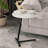 16 inch Faux Marble Round Side Table Round End Table With Sturdy Metal Legs