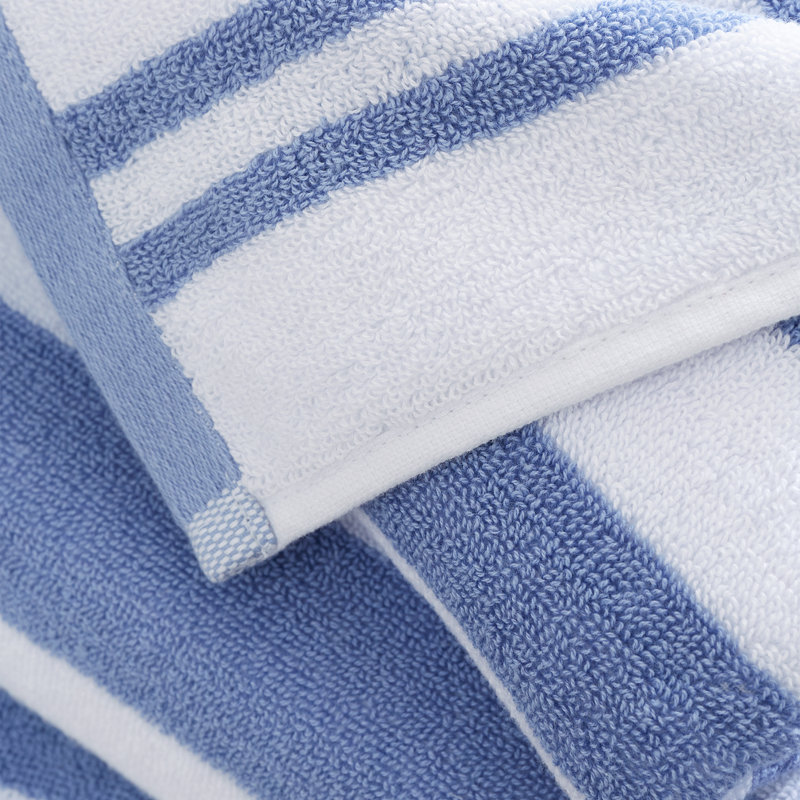 100% Cotton Plush Jacquard Hand Towel, Blue