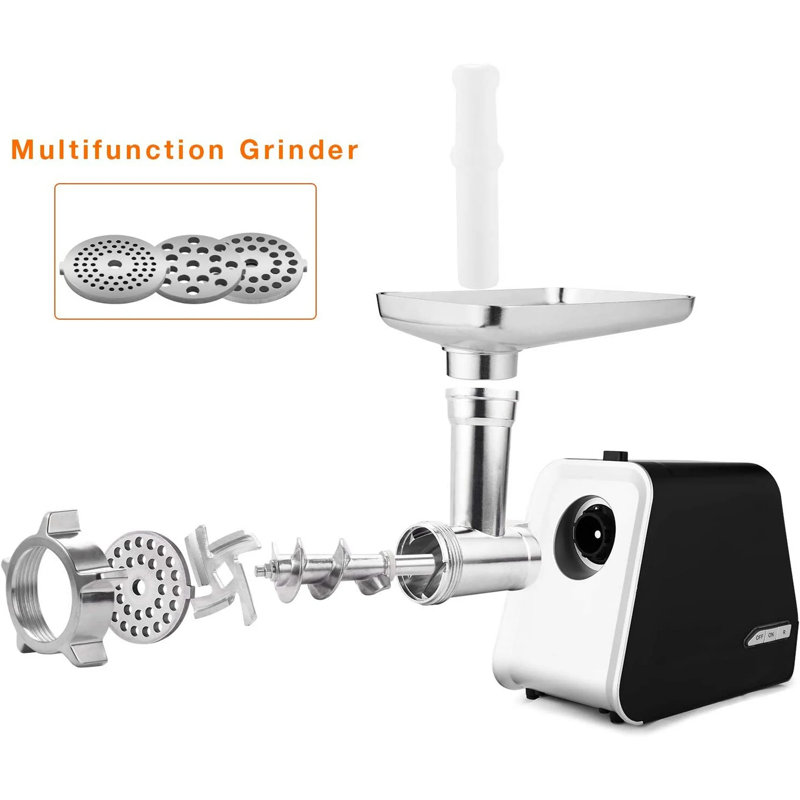 2000W Electric Meat Grinder with 3 Grinding Plates, Sausage Stuffing Tubes, Kubbe Kits, ETL Approve