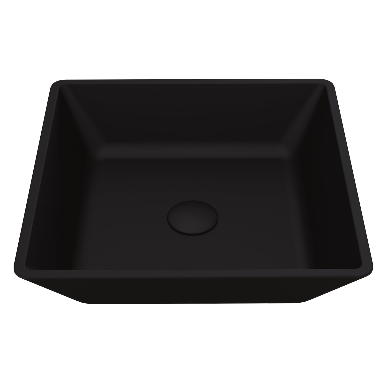 Roma MatteShell™ Glass 16" L 16" W 4" H Square Vessel Bathroom Sink