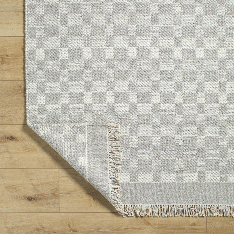 Lavande Plaid Wool Area Rug, Rectangle 8'10" x 12'