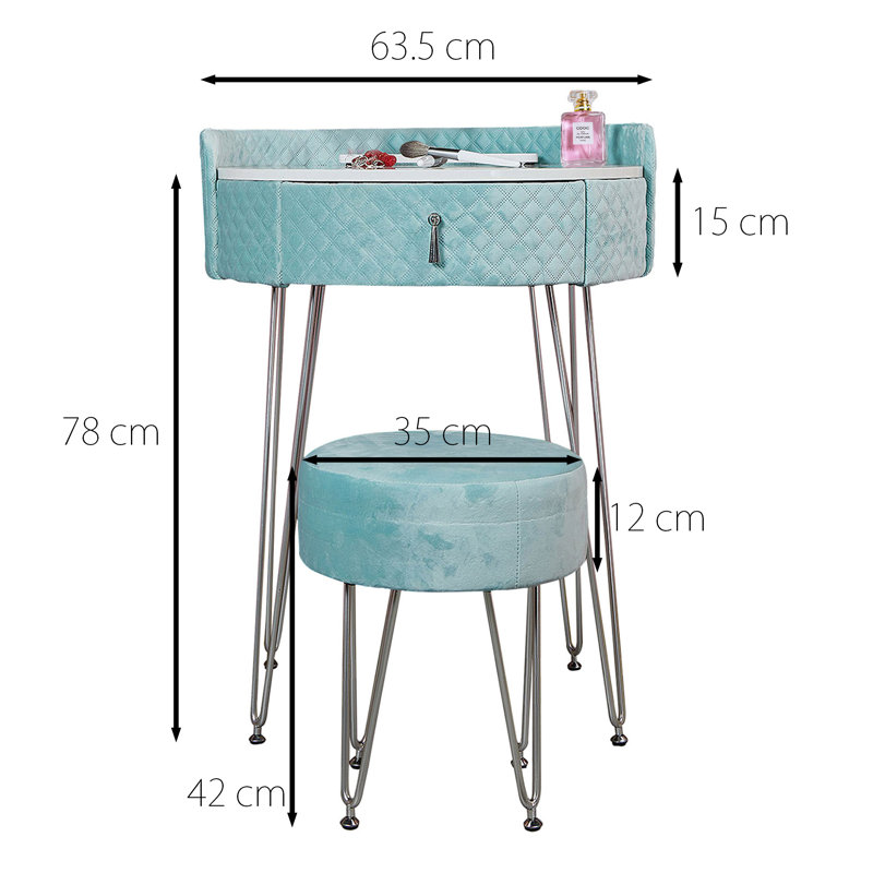 Aureus Dressing Table, Baby Blue