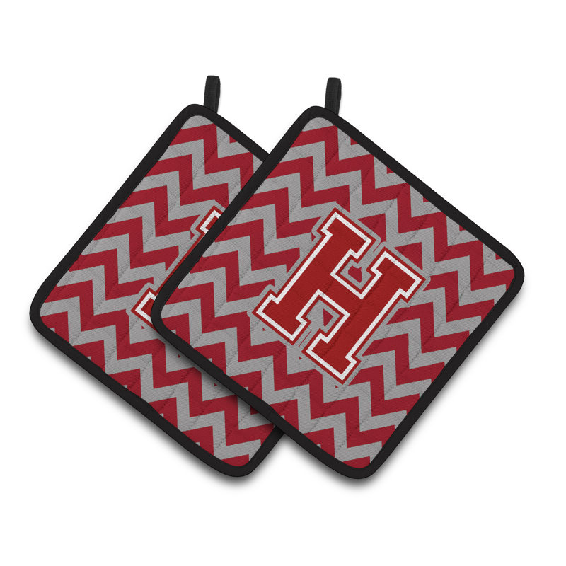 Poignée à chevrons, H, Rouge foncé / blanc