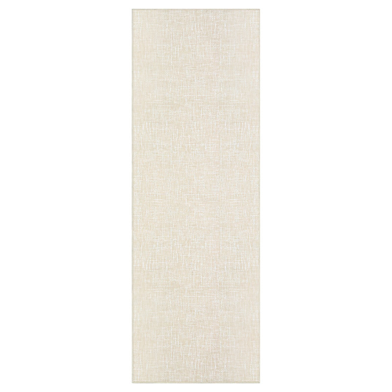 Washable Runner Rug for Hallway 2x6 Bathroom Rug, Non Slip Non Shedding Modern Solid Color Textured Carpet Stain Resistant Contemporary Mats for Entryway Bedroom Kitchen, Beige