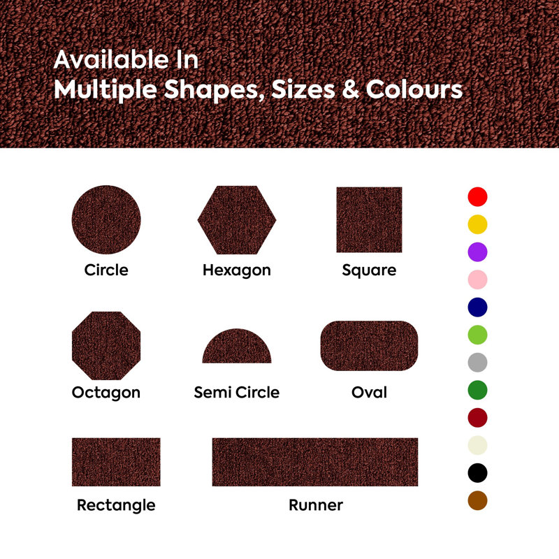 Tapis rouille de couleur unie pour l'intérieur et l'extérieur Modern Modern, Hexagonal 6 pi