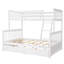 Lit superposé simple au-dessus d'un lit double en bois massif avec rangement pour des chambres familiales élégantes