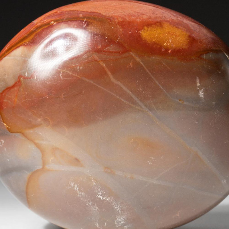 Polished Carnelian Palm Crystal from Brazil, Tan, 2" H x 1.5" W x 2.5" D
