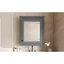 Rangement mural de salle de bain gris avec armoire à miroir 24 po x 27 po, tablette ajustable pour une finition moderne propre et efficace-1953629228