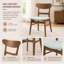 Ensemble de 2 chaises de salle à manger rembourrées Mid-Century avec structure en bois d'hévéa