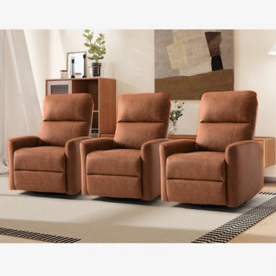 30.7" Wide Classic Refined Glider And Swivel Manual Reclining Home Theatre Seating