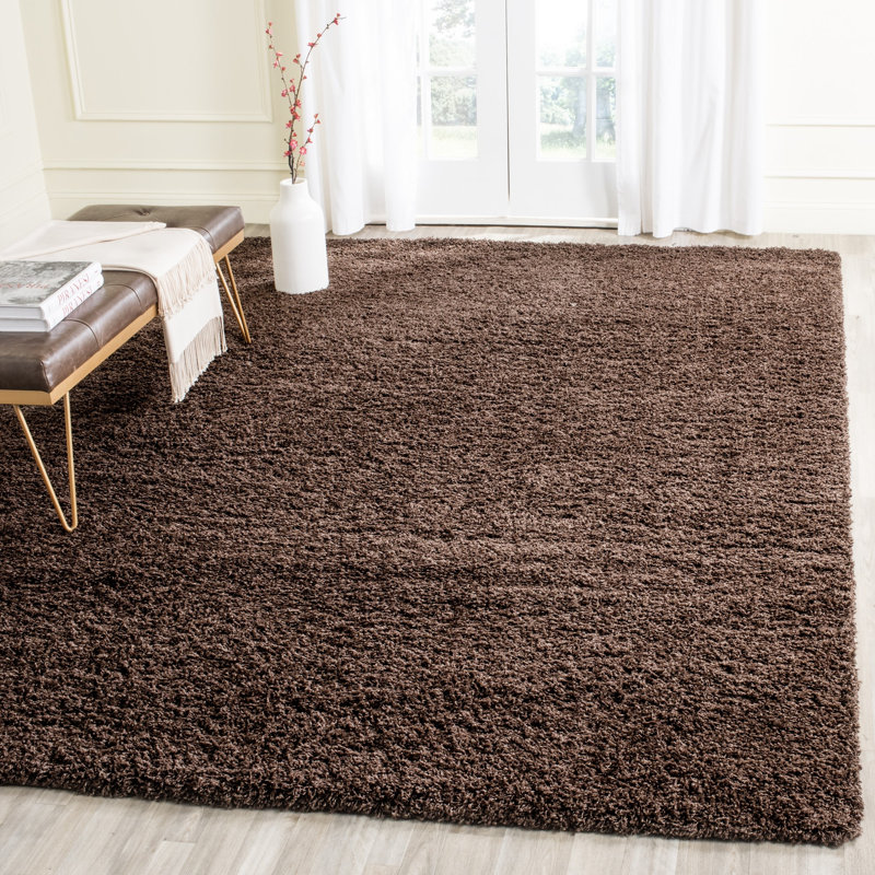 Rizco Shag Performance Solid Color Rug, Square 4'
