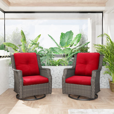 Nieo 2-Piece Swivel Patio Chairs with Cushions