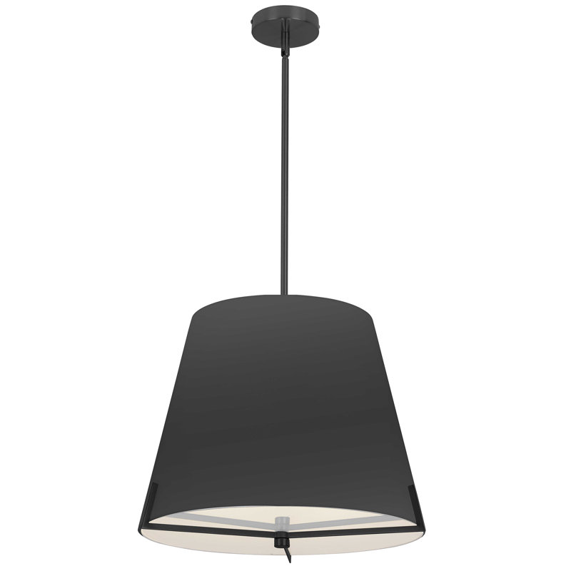 Luminaire suspendu 4 lumières Krisna, Noir, H 14,5 po x l 19,25 po x P 19,25 po, Noir mat