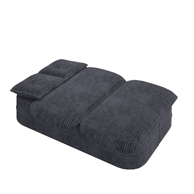 78.7" Convertible Folding Sofa Bed With Multi Functional Blanket And 2 Soft Pillows,Modern Corduroy Convertible Sleeper Sofa Bed With Deep Seat For Living Room, Apartment,