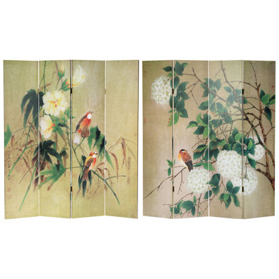 Songbirds in Flight Reversible Folding Art Screen