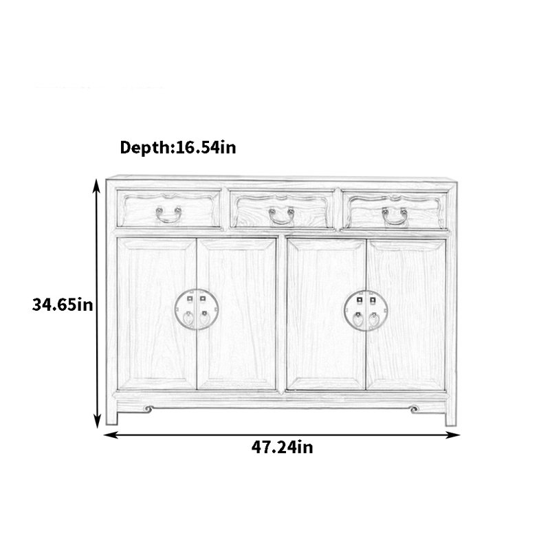 Simple Style Home Sideboard, Walnut