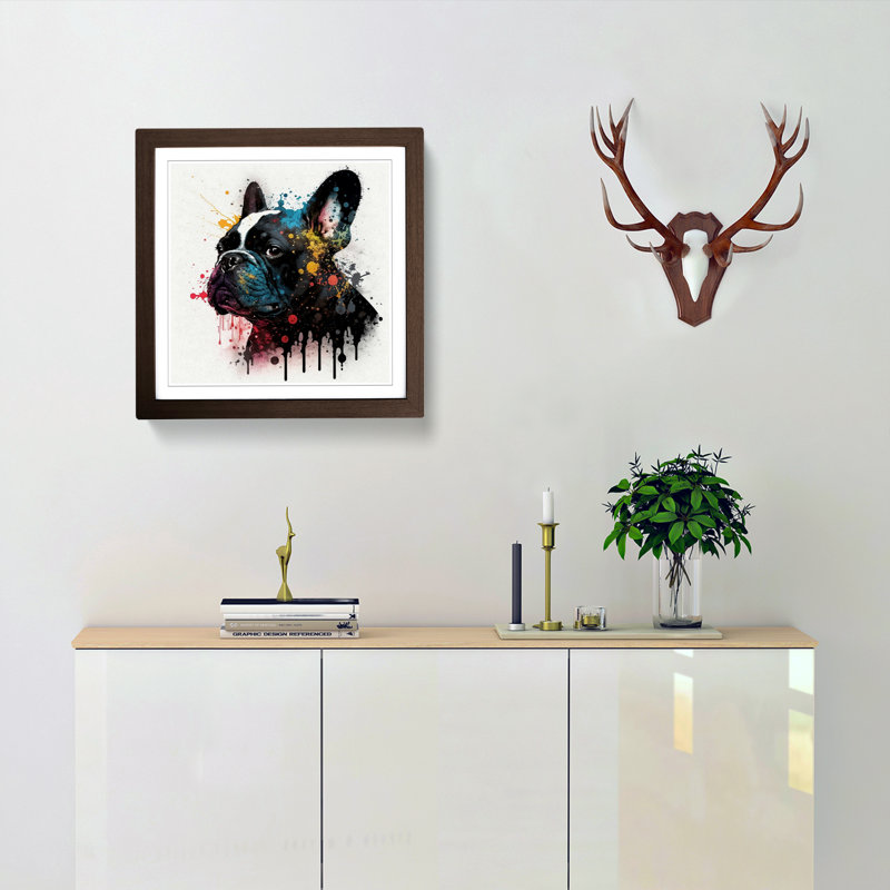 Single Picture Frame Print on Wood, Walnut