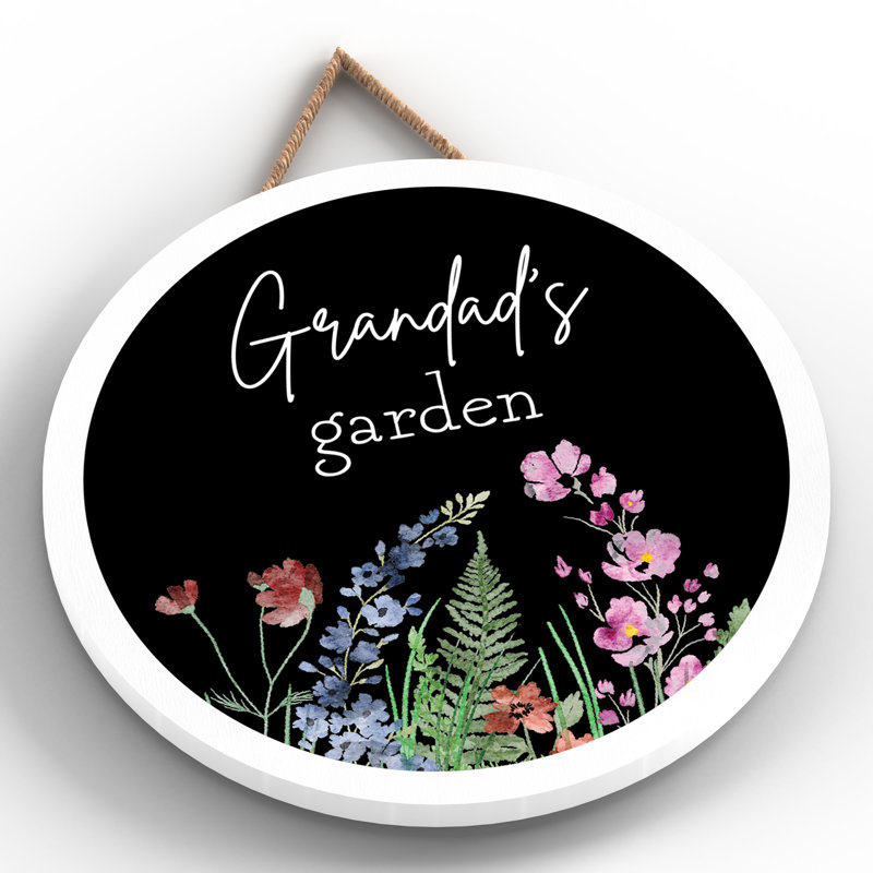 Grandads Garden Small Circle Plaque
