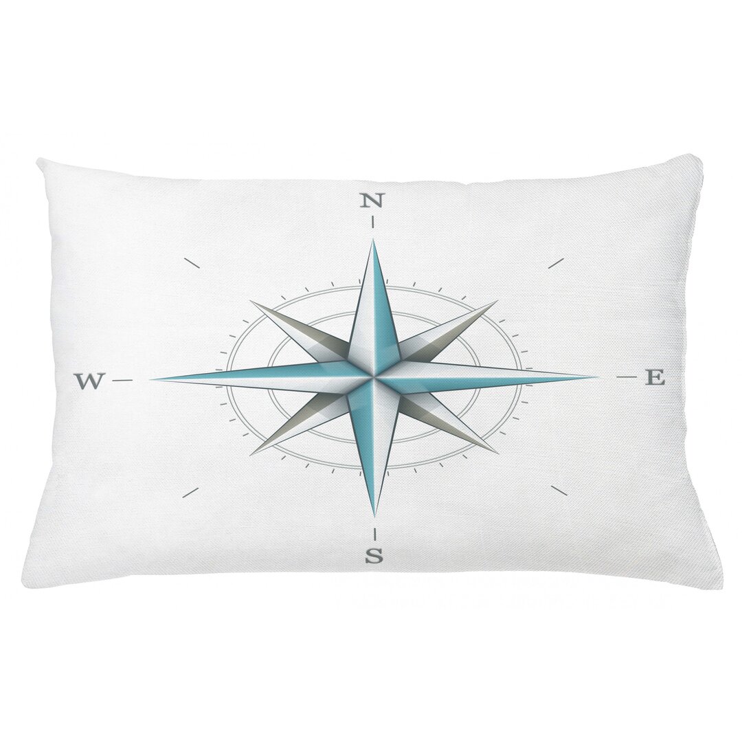 Kissenbezug, Antique Wind Rose, Kompass, Teal und schwachgrau