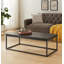 Table basse / centre en marbre noir 47 pouces pour salon, style industriel moderne rectangulaire, bois et métal, capacité de charge maximale de 220 lb (Marbre noir)
