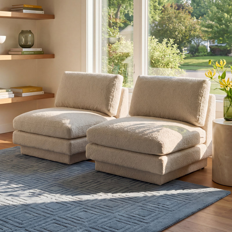 Woolf Upholstered Slipper Chair, Oatmeal