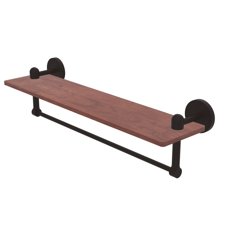 Tablette murale unie bois ironwood Itzhak, Bronze huilé, H 4 po x l 22 po x P 5 po