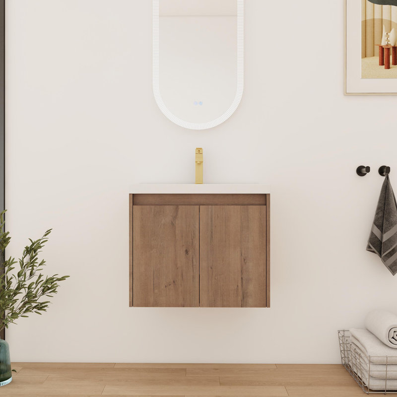 24'' Single Bathroom Vanity With Resin Top