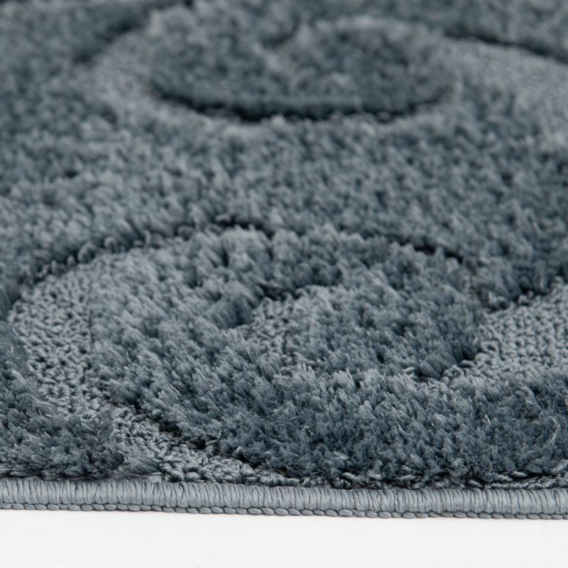 Tapis d'intérieur lavable bleu pierre Rita avec envers antidérapant, Rectangulaire 2 pi x 3 pi