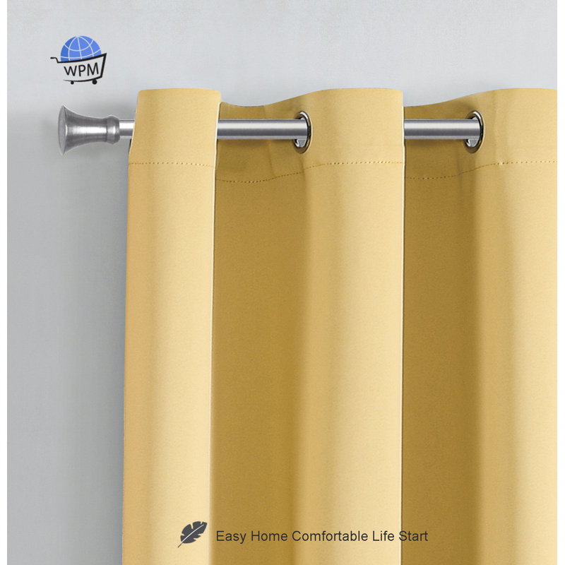 Blackout Drapes Curtains / Drapes Pair, Mustard , 42" W x 45" L