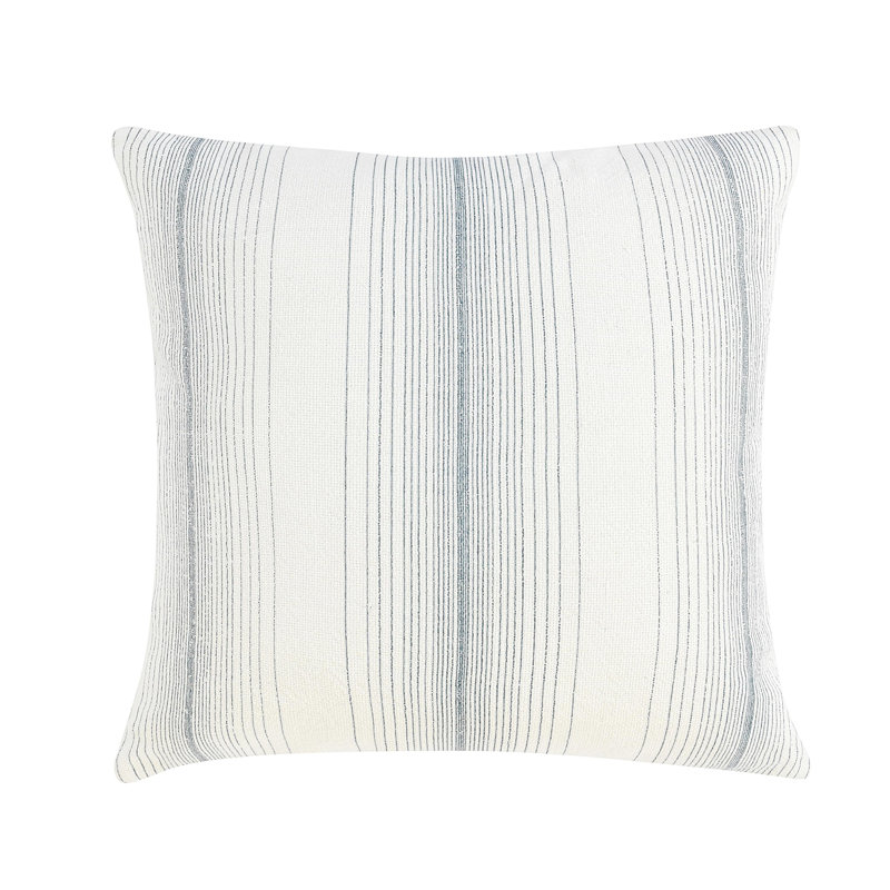 Theta 26" Linen Blend Throw Pillow, Blue, Capri Blue