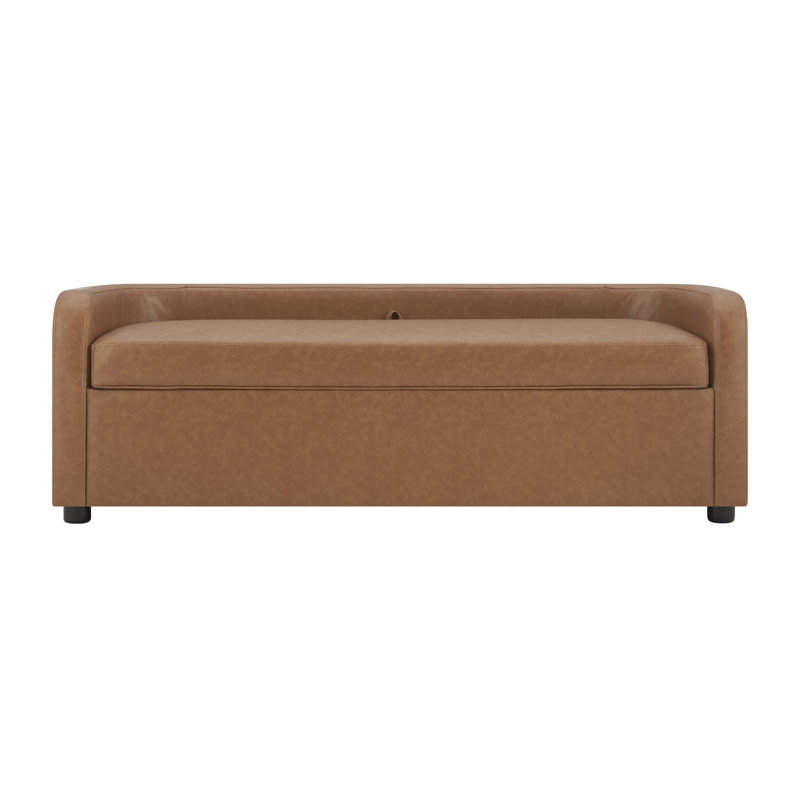 Dameron Faux Leather Storage Bench, Vintage Cider