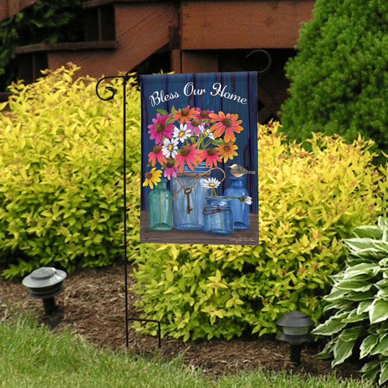 Drapeau Bless Our Home Mason Jars Summer Garden