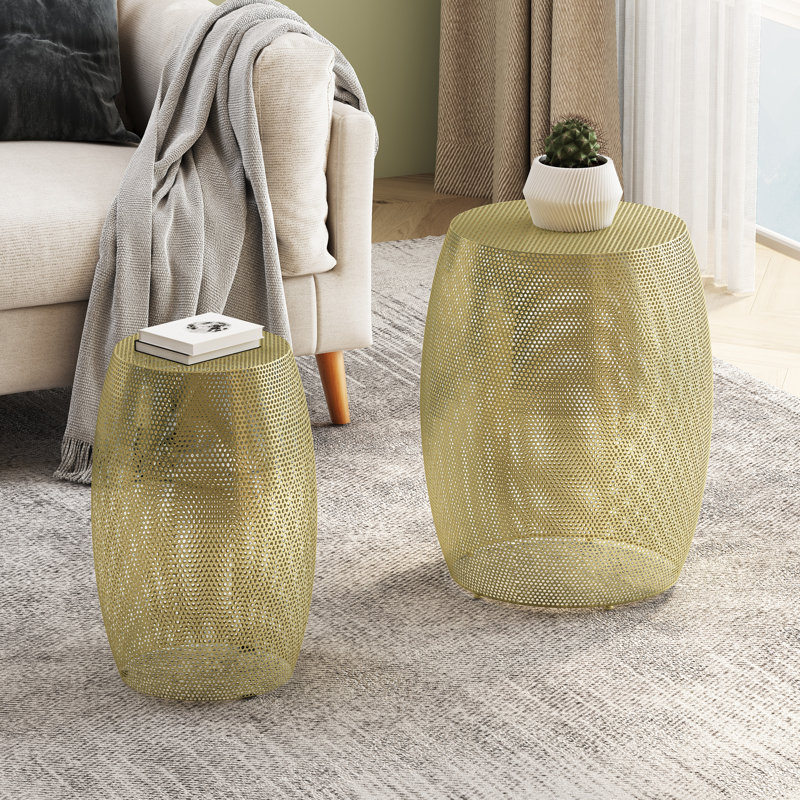 Round Metal Hollow Side Table