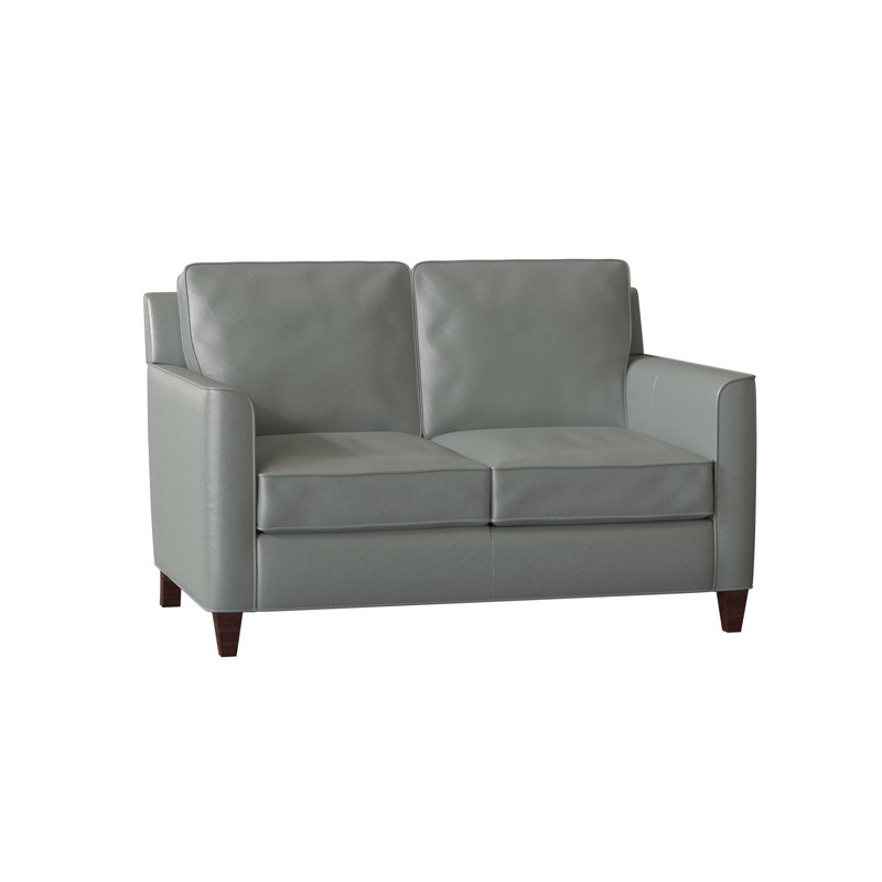 Yorba Leather Loveseat, Mahogany, Aline Fumo Genuine Leather
