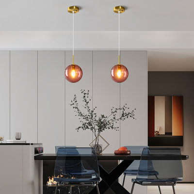 Luminaires suspendus en verre pour îlot de cuisine Globe