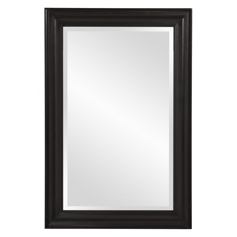 Cyrus Wood Rectangle Wall Mirror, Black