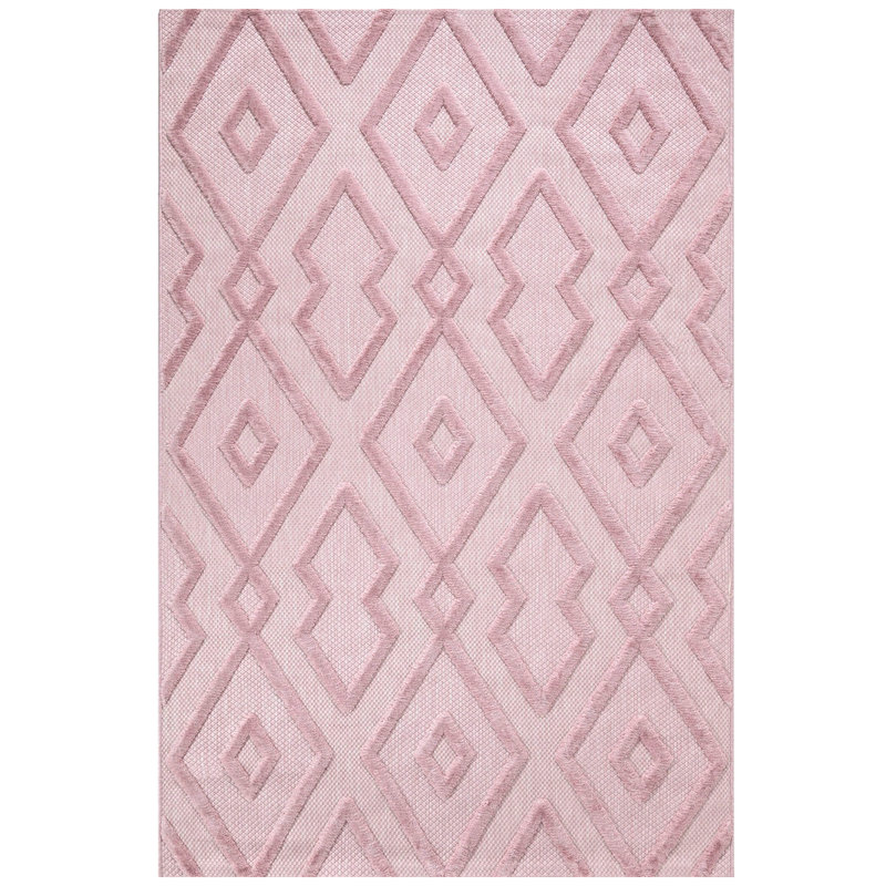 Reshea Geometric Machine Made Indoor / Outdoor Area Rug, Rectangle 6'7" x 9'6"