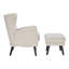 Upholstered Wingback Chair With Footstool-421907152