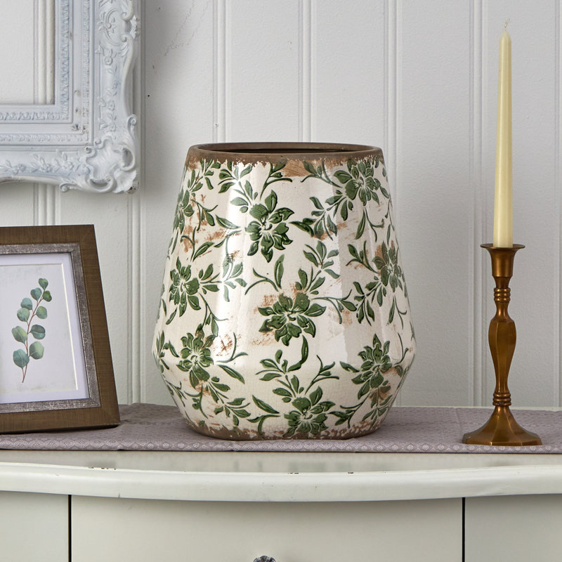 Pot à fleurs en céramique Kentshire, H 12 po x l 11,5 po x P 11,5 po
