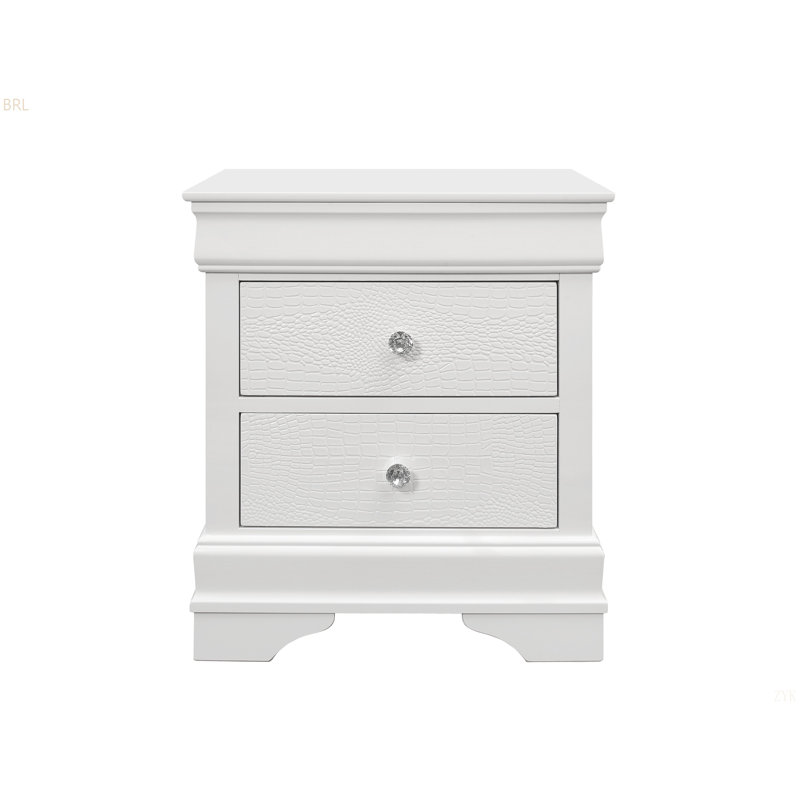 Table de chevet en métal Shaker, Blanc