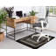 Tapis intérieur / extérieur rectangulaire en polyester tissé à la machine noir / gris-897484960