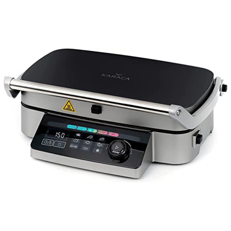 Karaca Multigrill Grill and Sandwich Toaster, 9 Automatic Settings, Silver Black